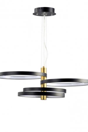 Adora Integrated LED 58 Watt Black and Gold Pendant