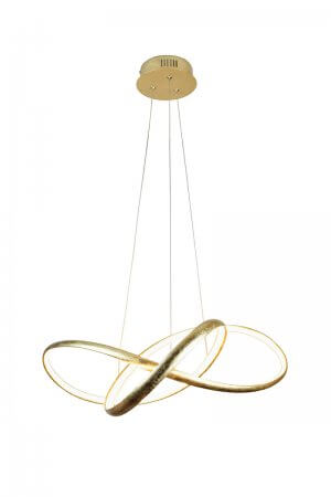 Circular Knot Integrated LED 36 Watt Golden Leaf Pendant