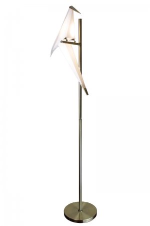 EQBLF04 Birdie LED 6W Floor Lamp Satin Brass