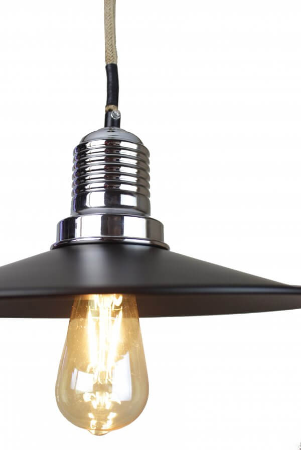 EQPBCR12 Ixtab 1-Light Rope Industrial Black Pendant