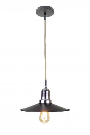 EQPBCR12 Ixtab 1-Light Rope Industrial Black Pendant