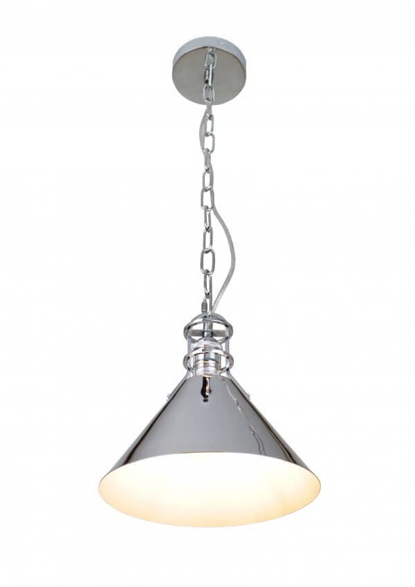 EQPCCC10 Zulia 1-Light Chrome Cone Pendant