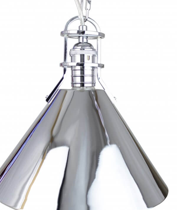 EQPCCC10 Zulia 1-Light Chrome Cone Pendant