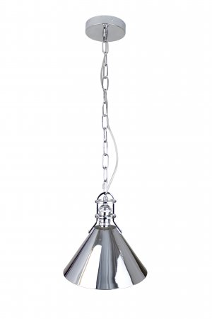 EQPCCC10 Zulia 1-Light Chrome Cone Pendant