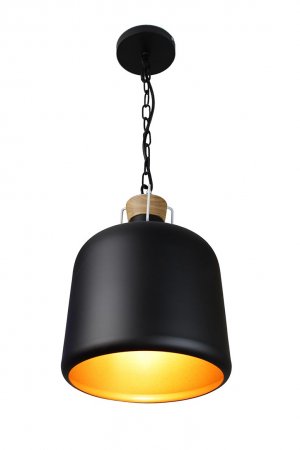 EQPINBO1 Yuritzi 1-Light Black and Gold Pendant