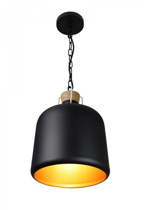 EQPINBO1 Yuritzi 1-Light Black and Gold Pendant