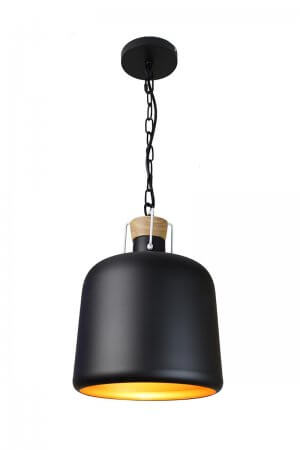 EQPINBO1 Yuritzi 1-Light Black and Gold Pendant