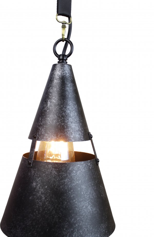 EQPINLBC08 Yalit Industrial 1-Light Black Cone Pendant