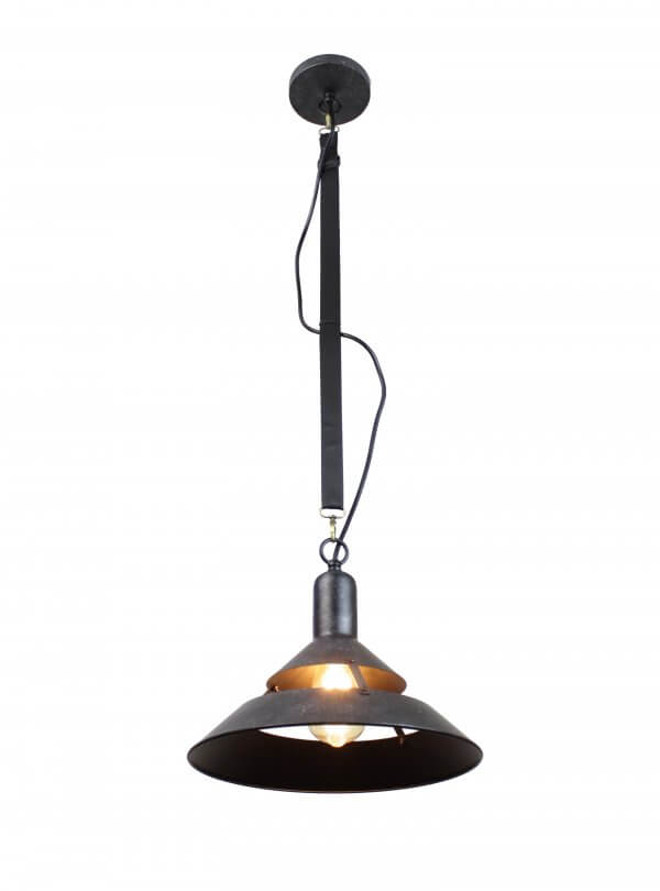 EQPINLBC12 Yalit Industrial 1-Light Black Cone Pendant