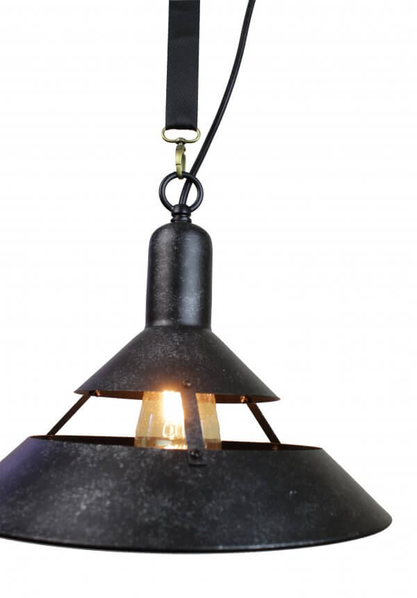 EQPINLBC12 Yalit Industrial 1-Light Black Cone Pendant