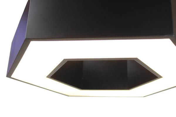 EQPLH16-B Zazil LED Hexagonal 16 Black Island Pendant