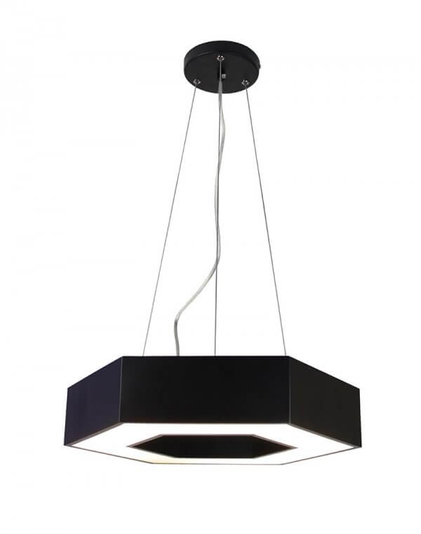 EQPLH16-B Zazil LED Hexagonal 16 Black Island Pendant