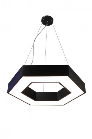 EQPLH24-B Zazil LED Hexagonal 24 Black Island Pendant