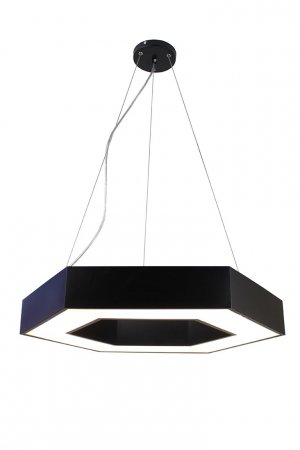 EQPLH24-B Zazil LED Hexagonal 24 Black Island Pendant