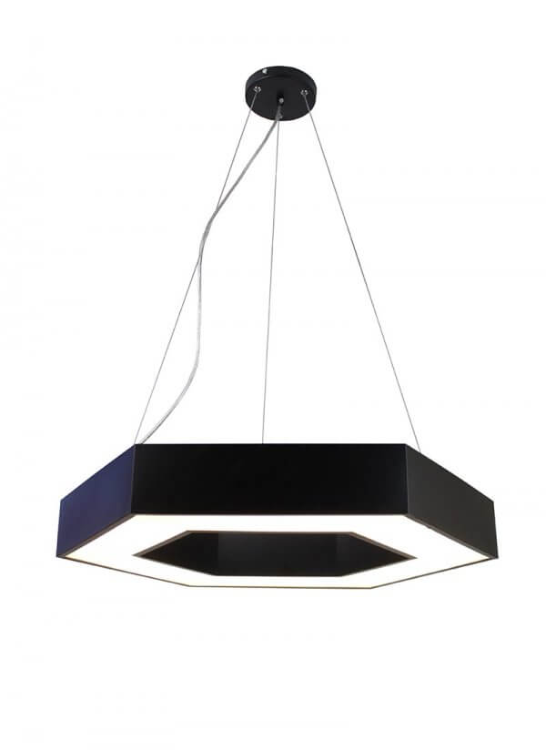 EQPLH24-B Zazil LED Hexagonal 24 Black Island Pendant