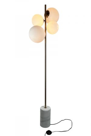 Kinich 4-Lights 62 in. Satin Brass Floor Lamp