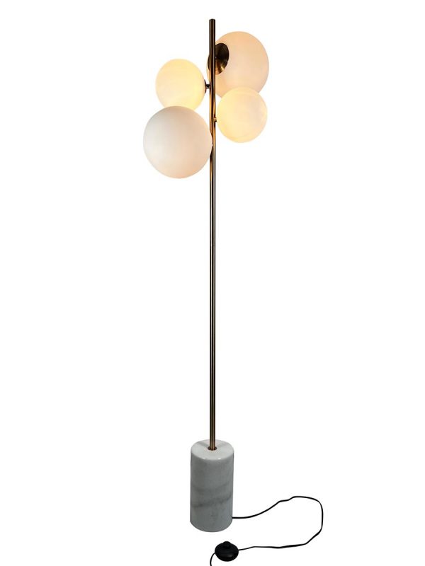 Kinich 4-Lights 62 in. Satin Brass Floor Lamp