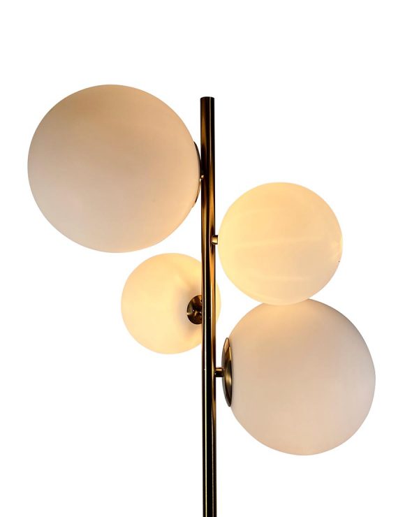 Kinich 4-Lights 62 in. Satin Brass Floor Lamp