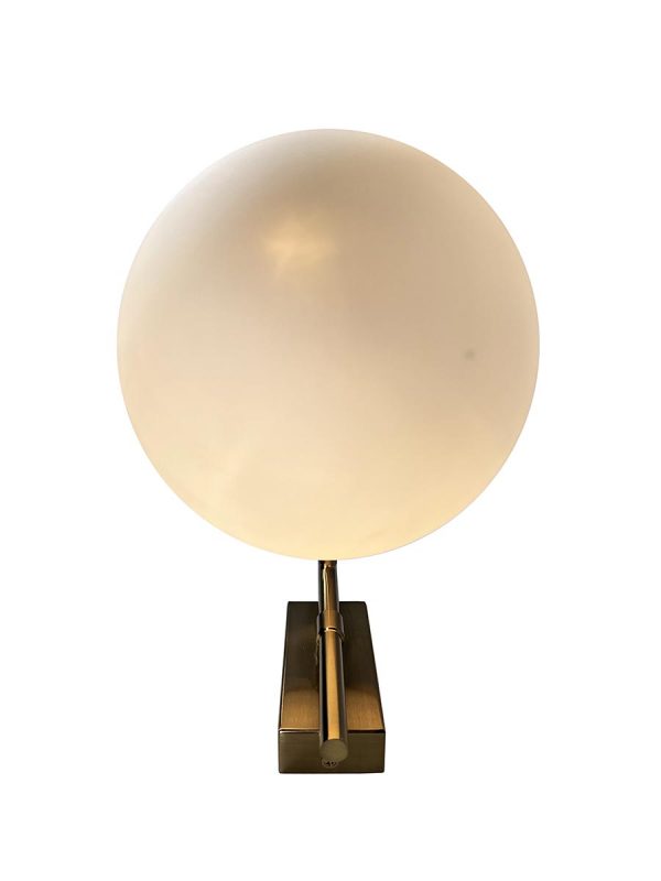 Kinich 1-Light Brass Wall Sconce with White Globe