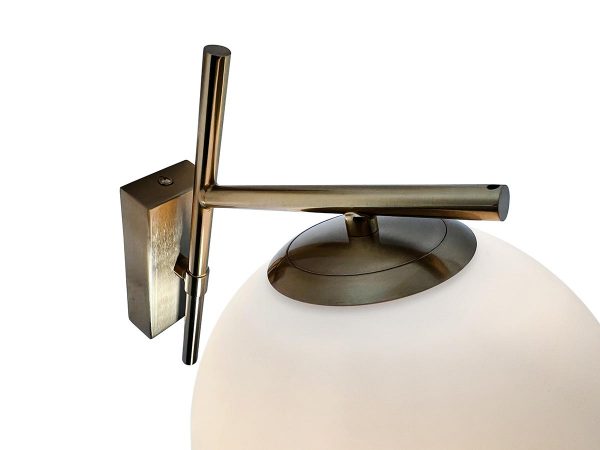 Kinich 1-Light Brass Wall Sconce with White Globe