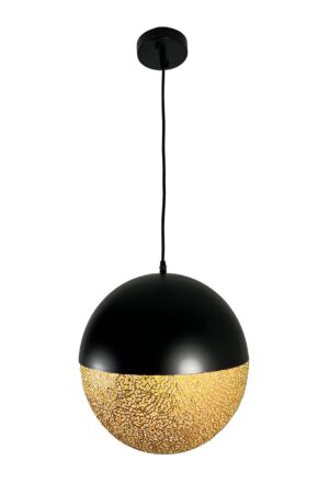 Iktan 1-Light Black and Gold Globe Pendant