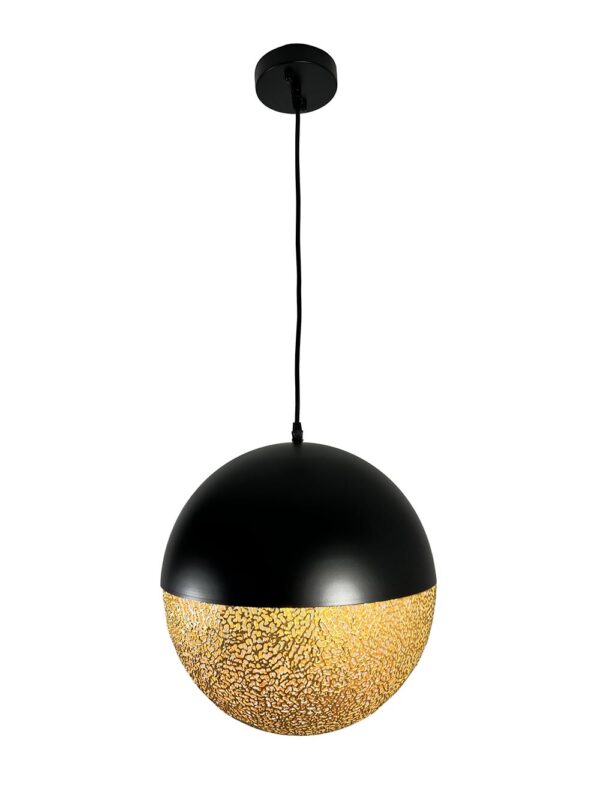 Iktan 1-Light Black and Gold Globe Pendant