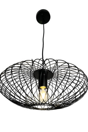 Alitzel 1-Light Black Oval Pendant